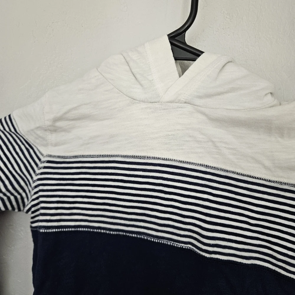 OshKosh B'gosh Toddler Boys 5T Hoodie in Navy White Stripes Long Sleeve Shirt
